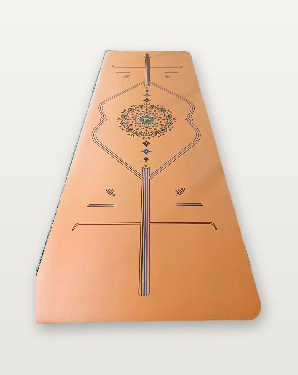 Mandala ve hizalama çizgili özel baskılı yoga matı