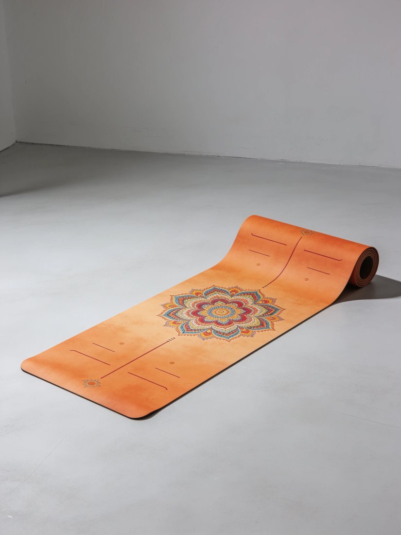 Mandala desenli özel baskılı yoga matı